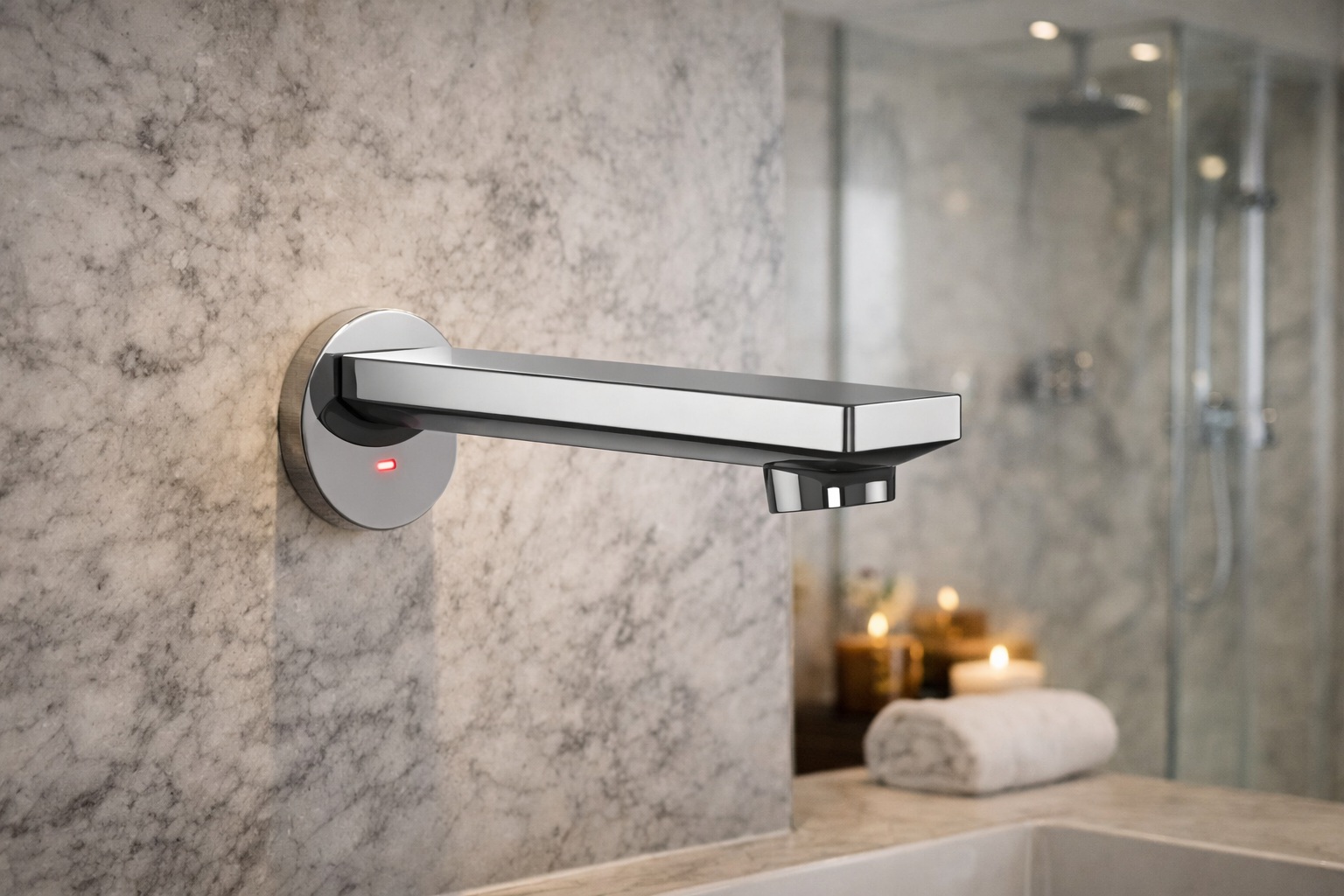 Wall mount touchless faucet exploded or component logic reference for serviceability review